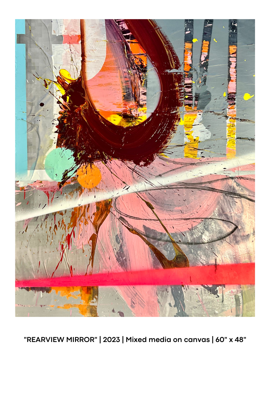 REARVIEW MIRROR 2023 Mixed media on canvas 60 x 48